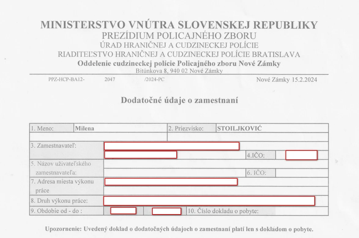 Proces za promenu poslodavca u Slovačkoj za strance (tj nas)